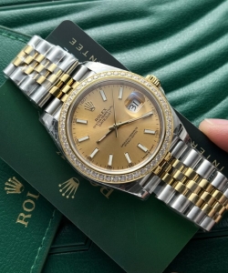 Rolex datejust demi gold diamonds bezel 36-41mm