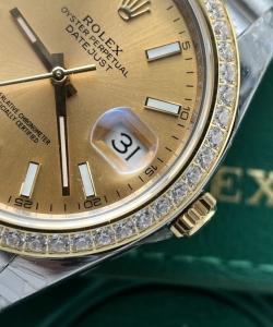 Rolex datejust demi gold diamonds bezel 36-41mm