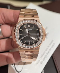 Patek Philippe nautilus 5723 gold wrapped moissanite diamonds 40mm