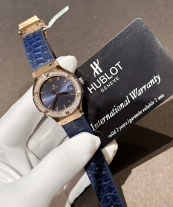 hublot 1:1 watch with moissanite diamonds blue 33mm