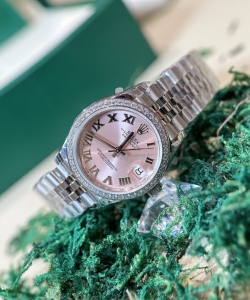 Rolex datejust with diamonds pink dial ew 31mm