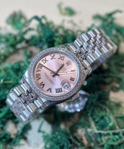 Rolex datejust with diamonds pink dial ew 31mm