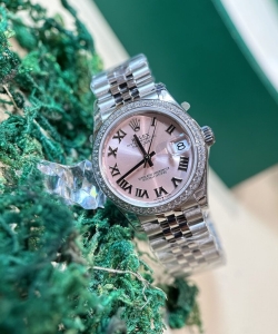 Rolex datejust with diamonds pink dial ew 31mm