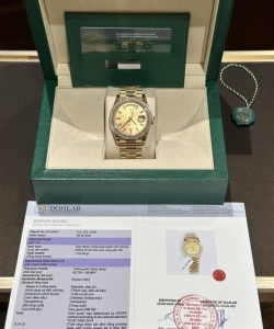 Rolex day-date gold wrapped moissanite baguette diamond 40mm