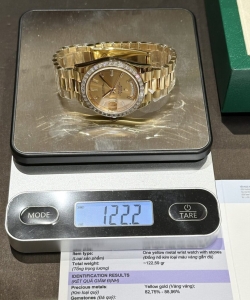 Rolex day-date gold wrapped moissanite baguette diamond 40mm