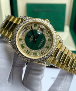 Rolex day-date gold wrapped + moissanite diamonds weight 173 gram 40mm