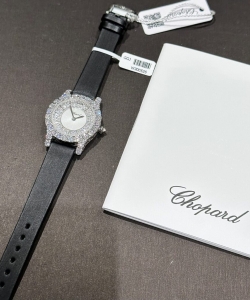 chopard with moissanite diamond leather strap 30mm