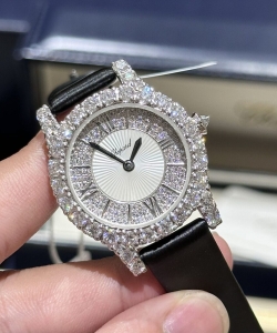 chopard with moissanite diamond leather strap 30mm