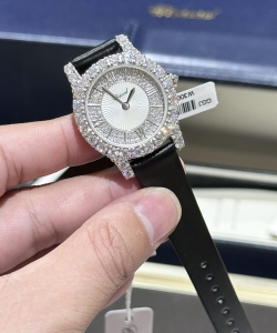 chopard with moissanite diamond leather strap 30mm