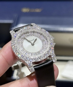 chopard with moissanite diamond leather strap 30mm