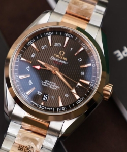 omega seamaster gmt chocolate dial vsf 41.5mm