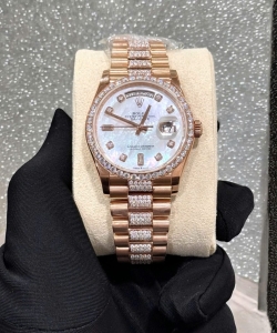 Rolex day-date gold wrapped moissanite diamonds hong kong 36mm