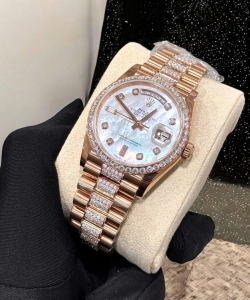 Rolex day-date gold wrapped moissanite diamonds hong kong 36mm