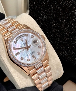 Rolex day-date gold wrapped moissanite diamonds hong kong 36mm