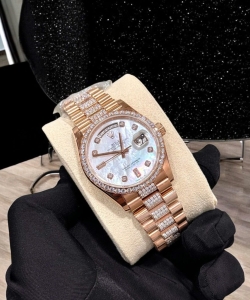 Rolex day-date gold wrapped moissanite diamonds hong kong 36mm