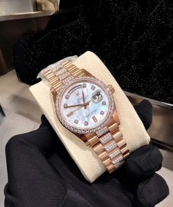 Rolex day-date gold wrapped moissanite diamonds hong kong 36mm