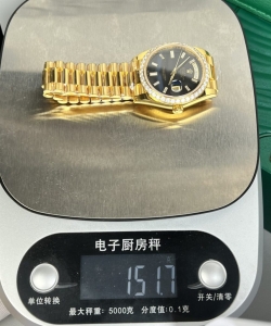 Rolex day-date 18k gold wrapped black dial with diamond bezel gm v2 40mm