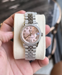 Rolex datejust with diamonds pink dial women’s watch ew 31mm