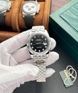 Rolex datejust 126334 black dial with diamond 41mm