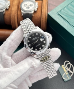 Rolex datejust 126334 black dial with diamond 41mm