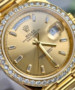 Rolex day-date gold wrapped with moissanite diamonds gm v2 40mm