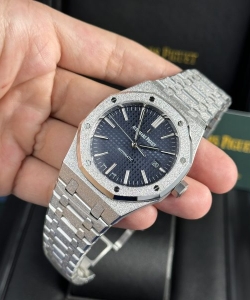 audemars piguet royal oak 15410 frosted gold blue dial 41mm