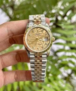 Rolex datejust 18k gold wrapped palm leaf dial gm 36mm