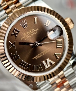 Rolex datejust gold wrapped chocolate dial gm 31mm