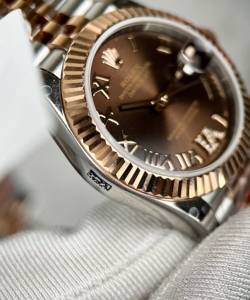 Rolex datejust gold wrapped chocolate dial gm 31mm