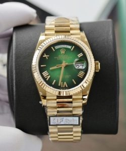 Rolex day-date 128238 green ombre dial weight 158gram qf 36mm