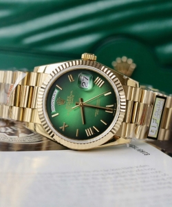 Rolex day-date 128238 green ombre dial weight 158gram qf 36mm