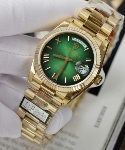 Rolex day-date 128238 green ombre dial weight 158gram qf 36mm