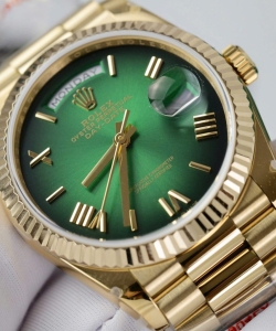 Rolex day-date 128238 green ombre dial weight 158gram qf 36mm