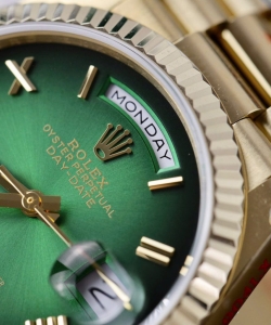 Rolex day-date 128238 green ombre dial weight 158gram qf 36mm