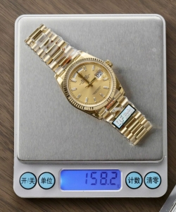 Rolex day-date 128238 yellow dial weight 158gram 36mm