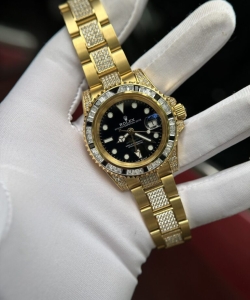 Rolex gmt-master ii 1:1 watch with full diamond black dial 40mm