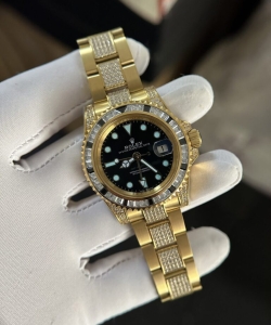 Rolex gmt-master ii 1:1 watch with full diamond black dial 40mm