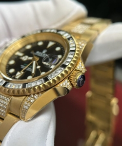 Rolex gmt-master ii 1:1 watch with full diamond black dial 40mm