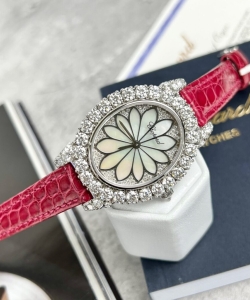 chopard women’s red full moissanite diamond 34mm