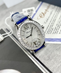 chopard women’s with diamond moissanite blue 34mm