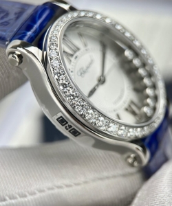 chopard women’s with diamond moissanite blue 34mm