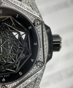 hublot big bang sang bleu with diamonds 45mm