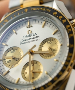 omega speedmaster moonwatch chronogarph demi gold 42mm