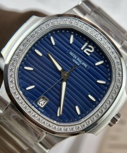 Patek Philippe nautilus 7118 blue dial stone bezel 35.2mm