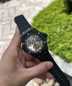 hublot big bang tourbillon ceramic black rubber strap 45mm