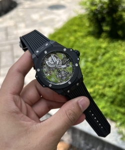 hublot big bang tourbillon ceramic black rubber strap 45mm