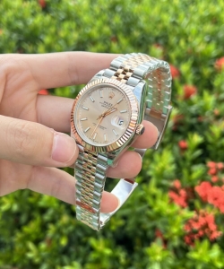 Rolex datejust demi pink dial 41mm