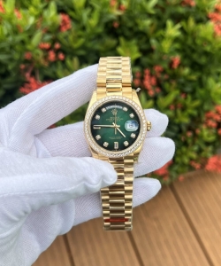 Rolex day-date 128348rbr ombre green dial ew 36mm