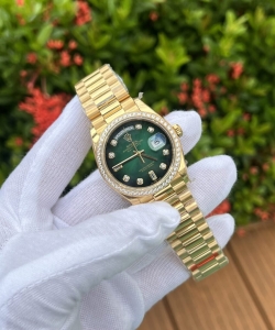 Rolex day-date 128348rbr ombre green dial ew 36mm