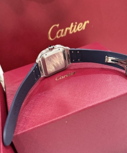 cartier santos 1:1 watch rubber blue strap 39.8mm